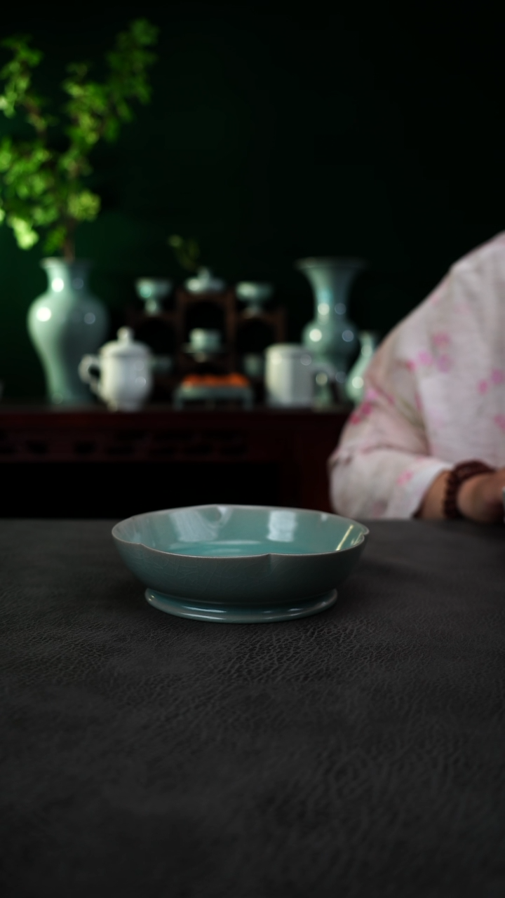 杯卷足葵口洗  有瑕 简包  