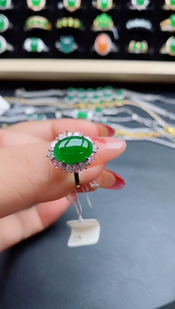 【闪购商品】翡翠戒指银S925镶嵌1321321