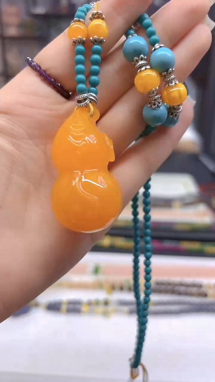 未镶嵌毛衣链蜜蜡DIY款M705