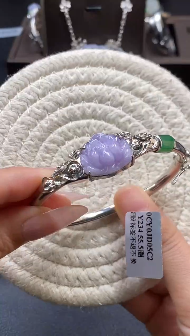 颈饰银S925镶嵌翡翠15404