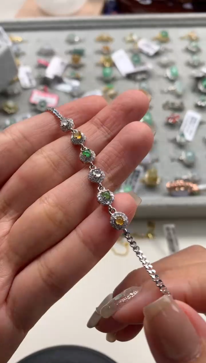 银S925镶嵌戒指翡翠手链2