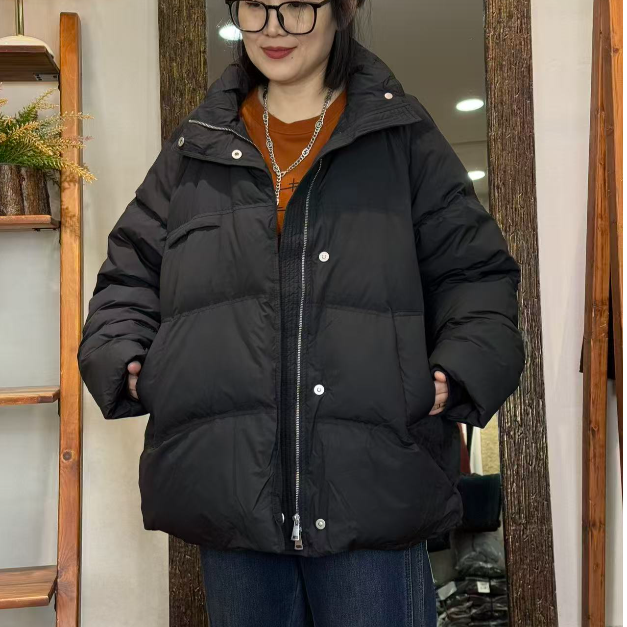 羽绒服-3498大码女装冬季胖MM宽松加厚百搭休闲时尚保暖潮流韩版