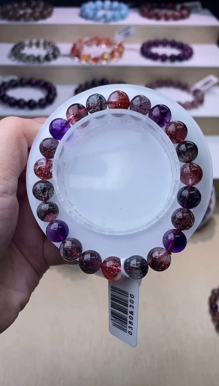 【闪购商品】水晶手链未镶嵌黑加仑超七单圈9m+