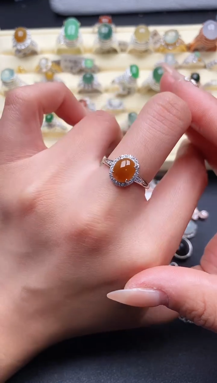 【闪购商品】翡翠戒指银S925镶嵌999999+2