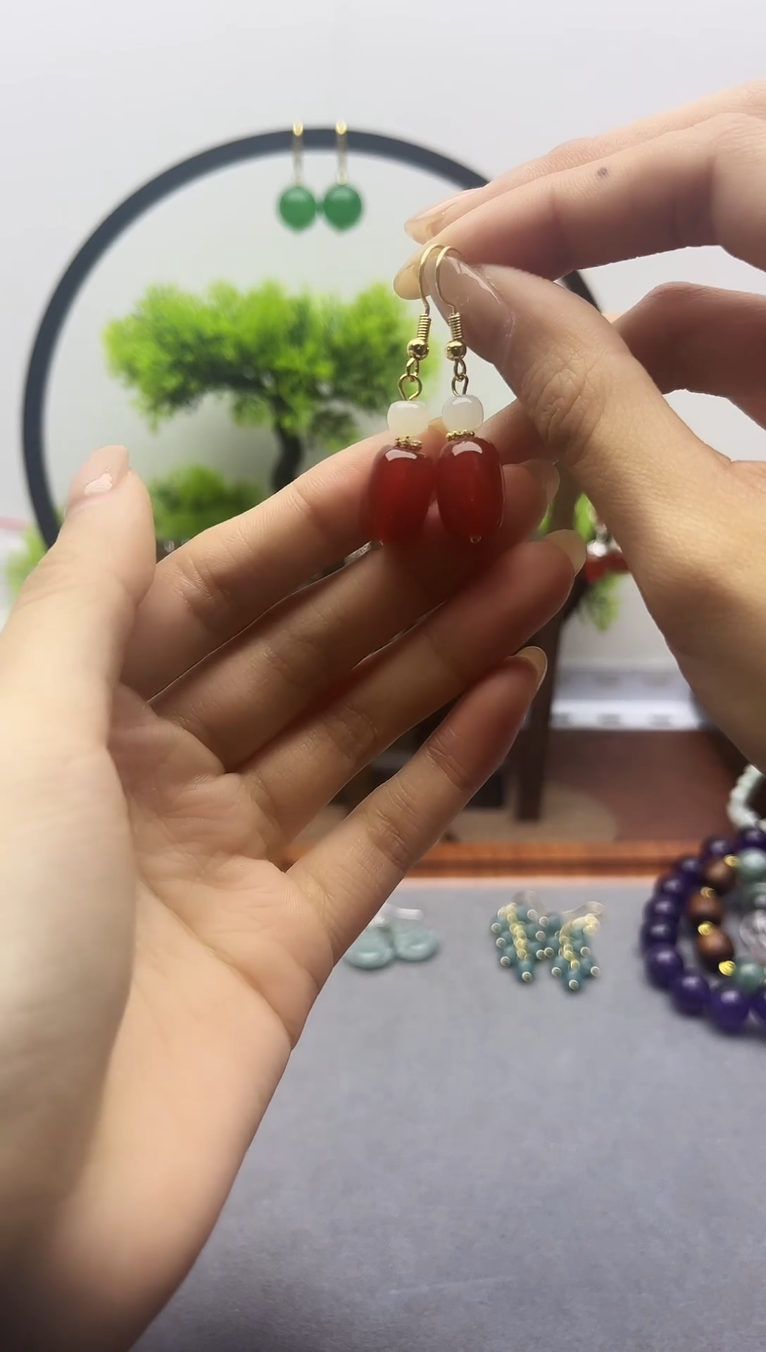 未镶嵌耳钉玛瑙/玉髓161000
