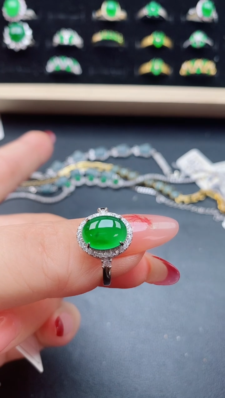 【闪购商品】翡翠戒指银S925镶嵌321321