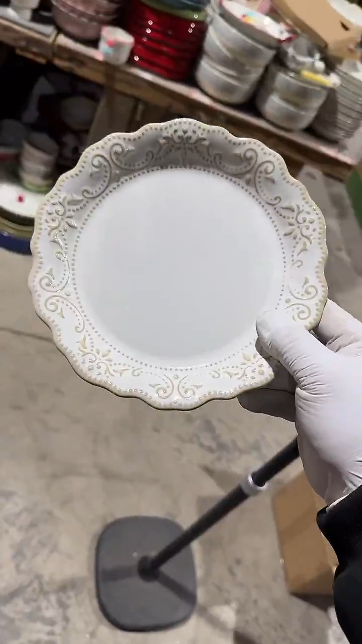 陶瓷花溪浅盘微瑕 凑满20元包邮