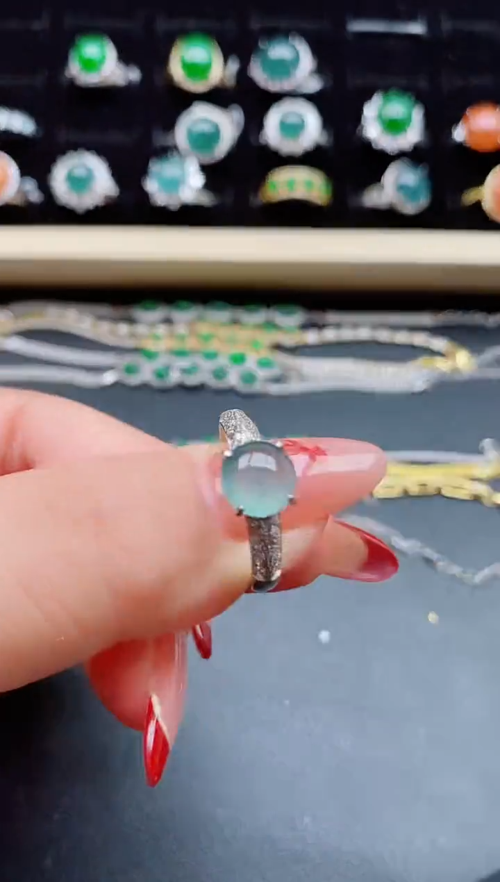 【闪购商品】翡翠戒指银S925镶嵌21321