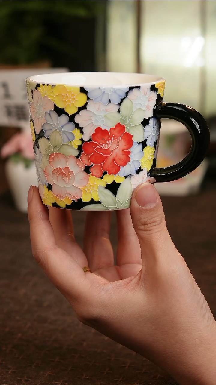 【闪购商品】608九寻景德镇手工手绘法华彩茶杯