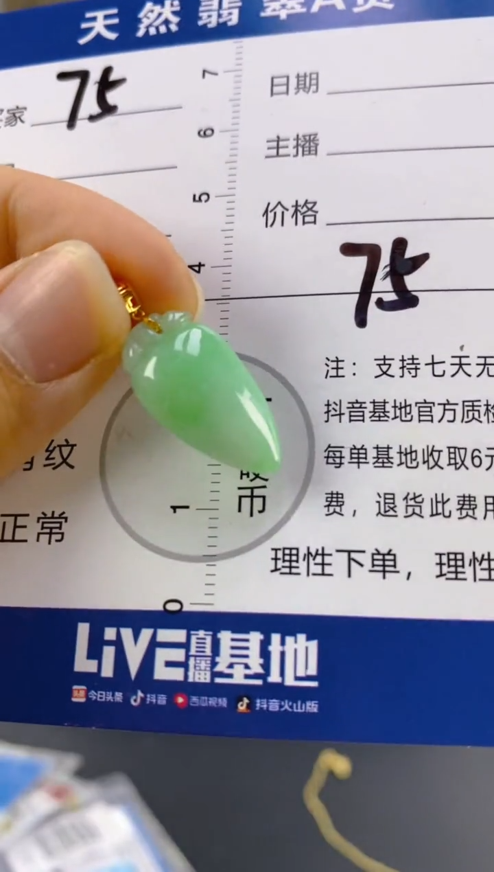 【闪购商品】翡翠颈饰18K金镶嵌天然A货翡翠