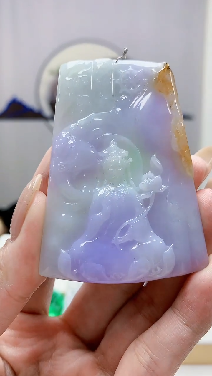 未镶嵌定制翡翠5160MM-毛货挂件93