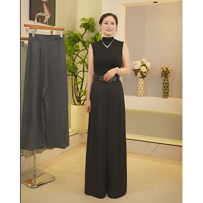 2025夏季新款垂感拖地阔腿裤高级显瘦西装裤女高腰