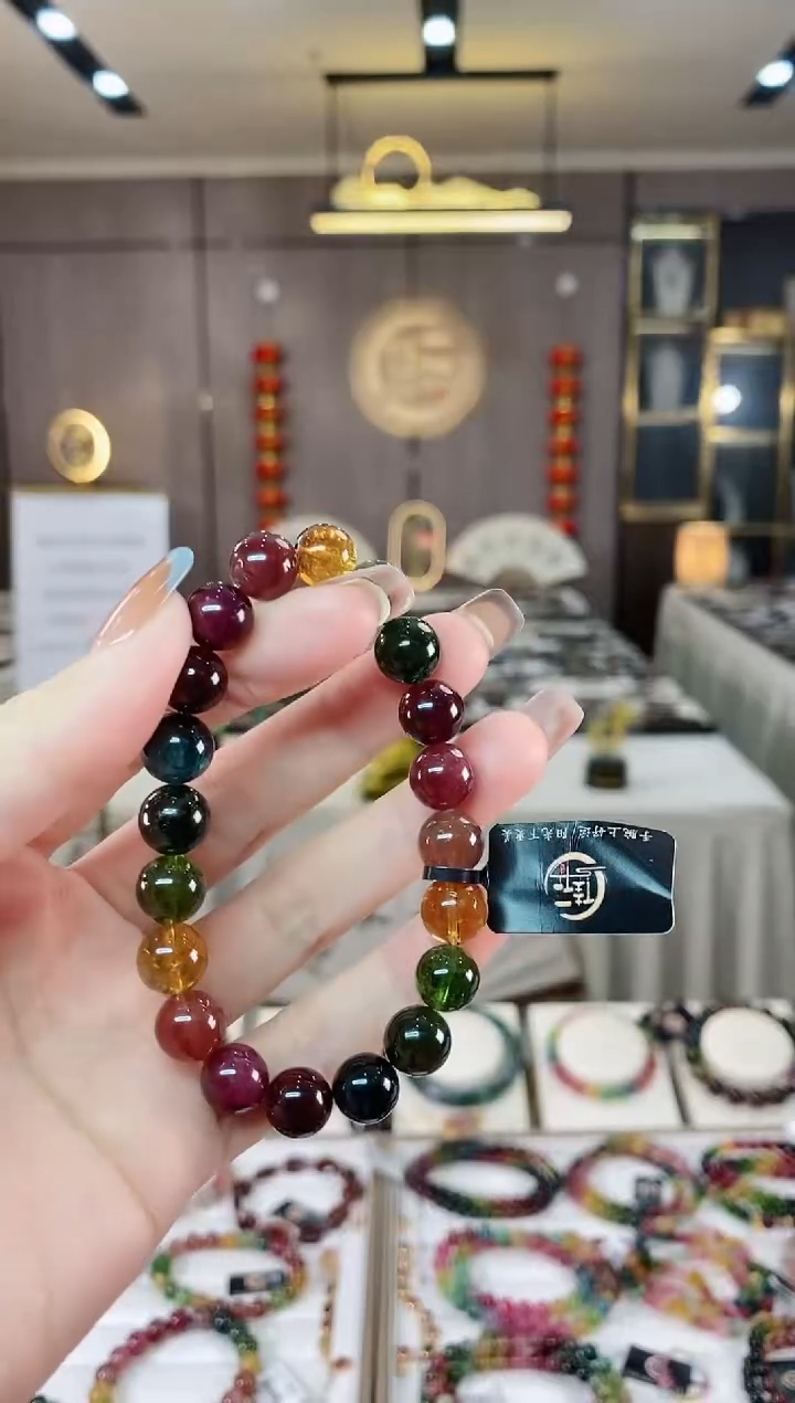 【闪购商品】碧玺单圈手串9mm+未镶嵌一物一证dan