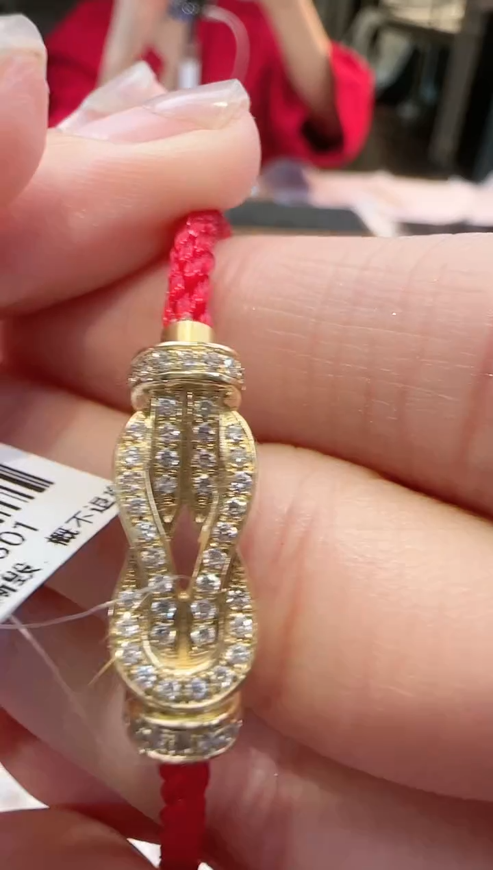 【闪购商品】钻石手绳18K金镶嵌八字扣红绳15#17#18#