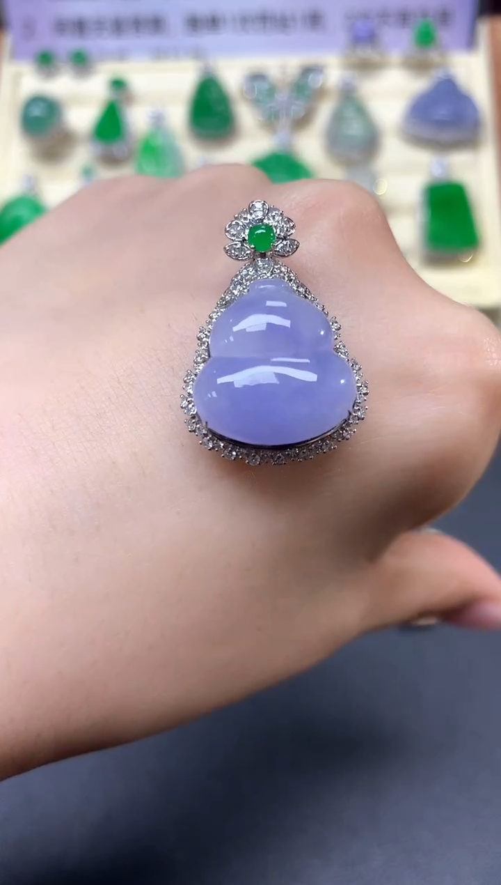 【闪购商品】翡翠吊坠(不含链)18K金镶嵌吊坠|9800+980