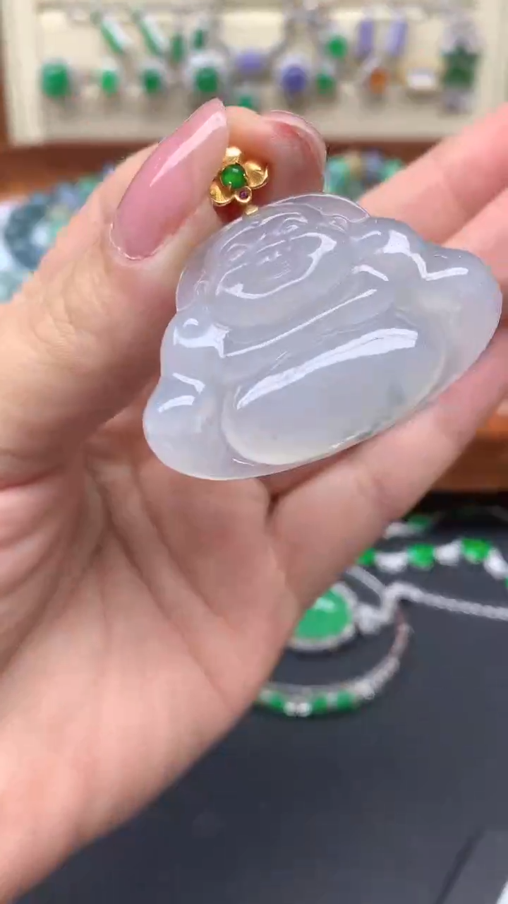 【闪购商品】翡翠颈饰18K金镶嵌63-天然翡翠