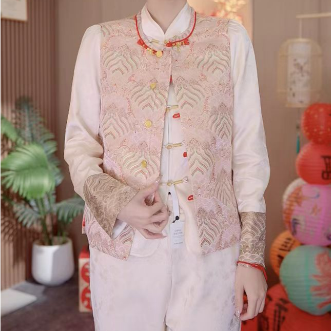 新中式气质提花春季年轻薄款外穿唐装2025A5266—七月