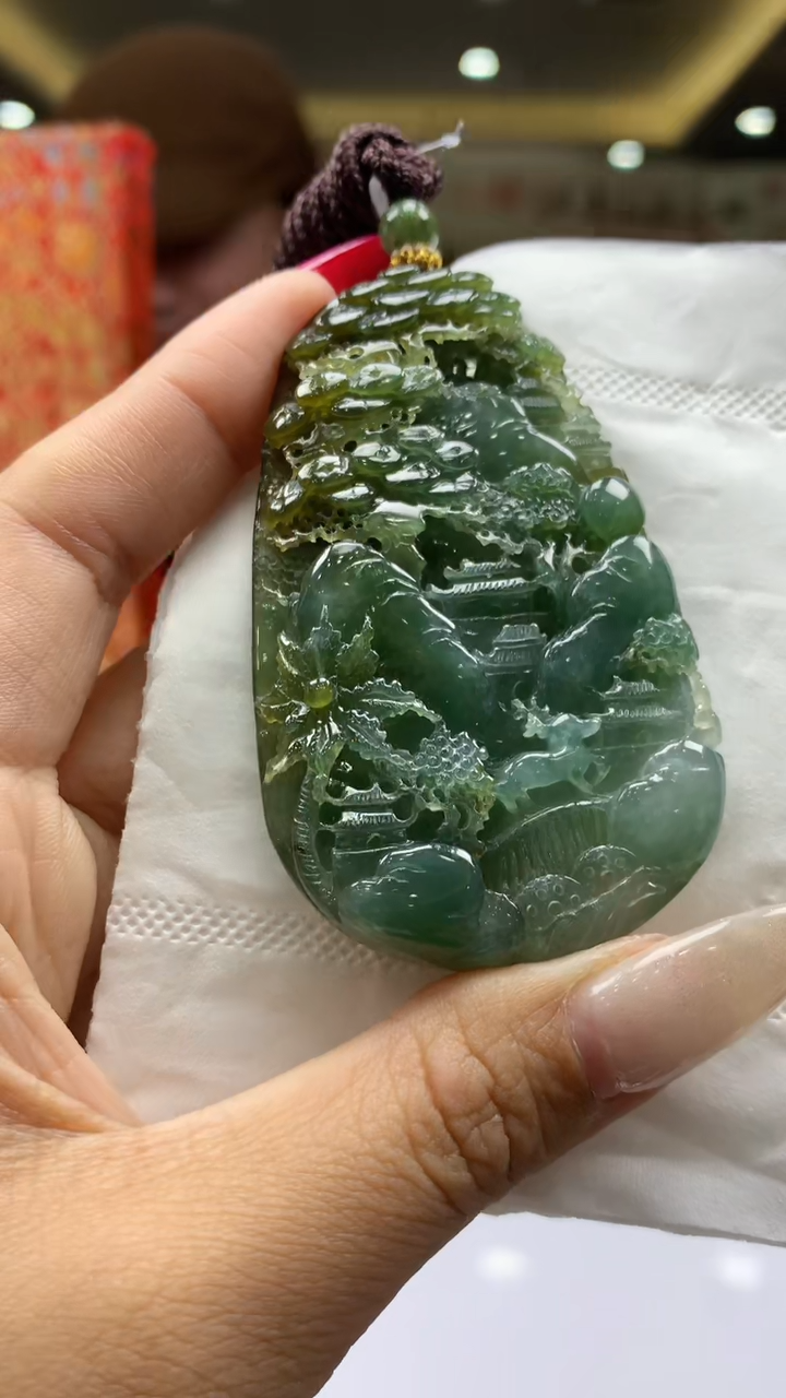 【闪购商品】定制翡翠未镶嵌1062xlj-毛货挂件34