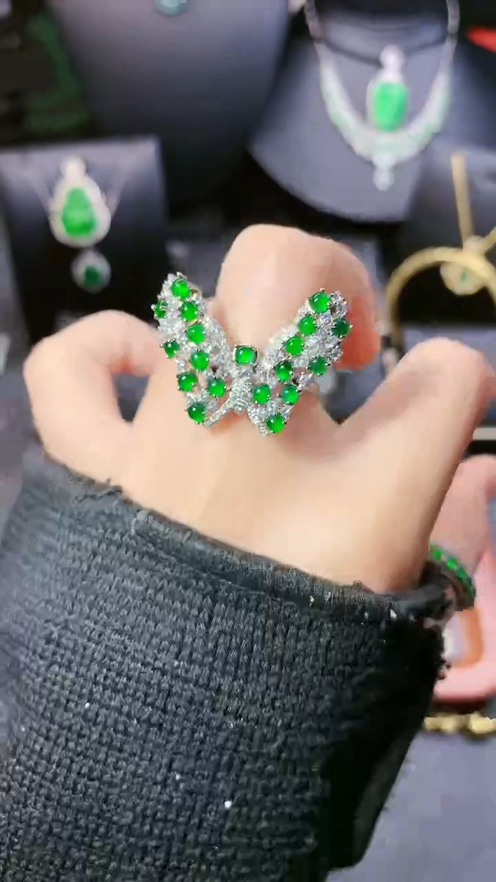 【闪购商品】翡翠戒指银S925镶嵌戒指
