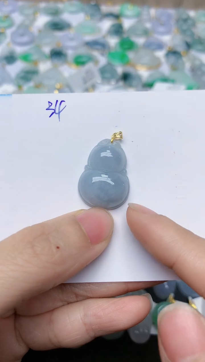 【闪购商品】翡翠颈饰18K金镶嵌天然翡翠A货    34