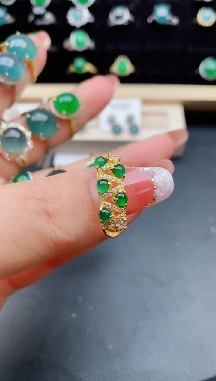 【闪购商品】翡翠戒指银S925镶嵌312321