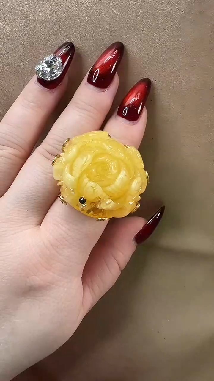 琥珀颈饰未镶嵌戒指