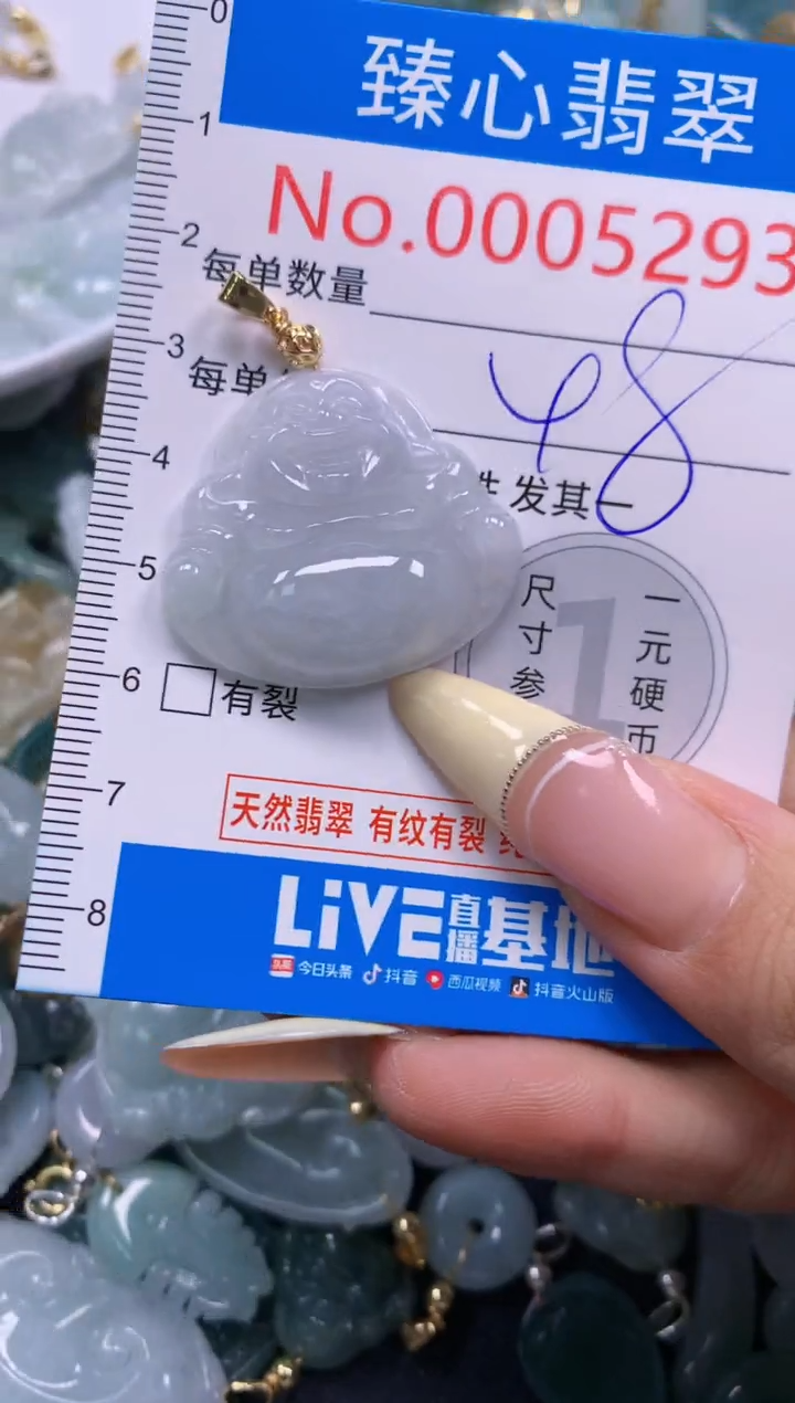 翡翠未镶嵌颈饰含绳0005293