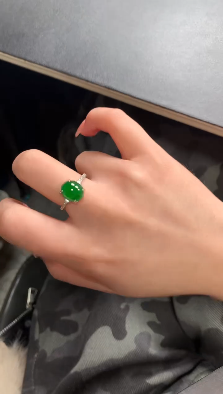 【闪购商品】翡翠戒指银S925镶嵌521124