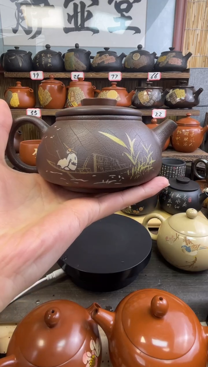 【闪购商品】壶建水紫陶彩填壶（江浩老师大容量）