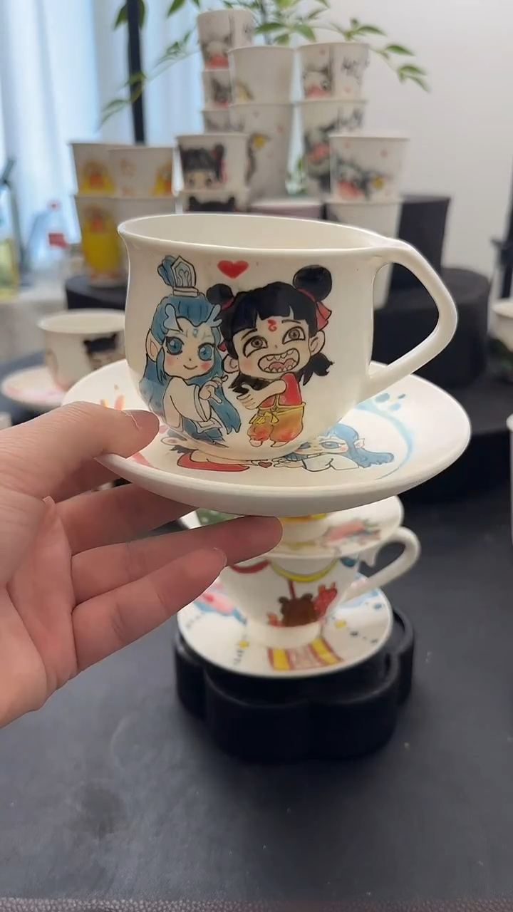 纯手工黄***纸纯手工绘制陶瓷杯