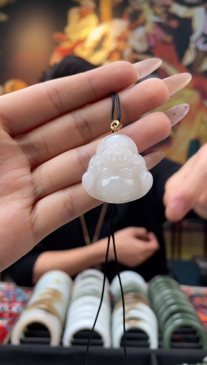 【闪购商品】和田玉18K金镶嵌颈饰白玉佛公吊坠多样性发一件