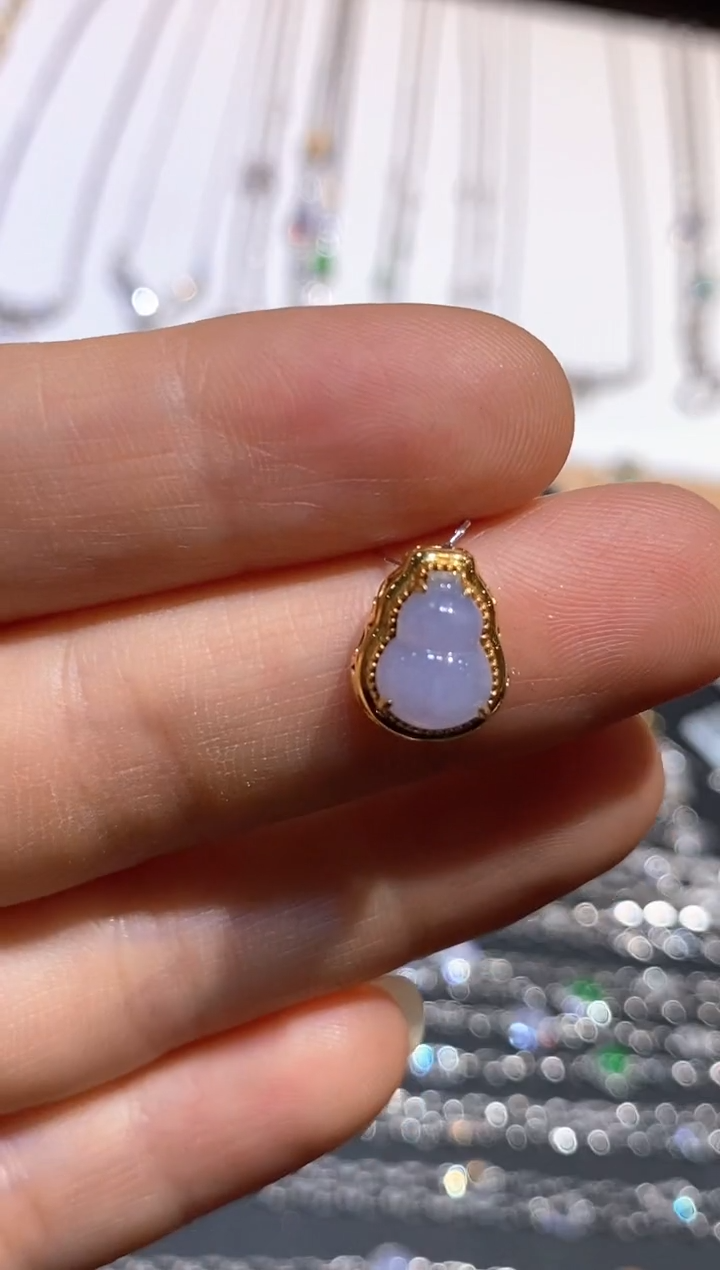 翡翠18K金镶嵌吊坠(不含链)吊坠