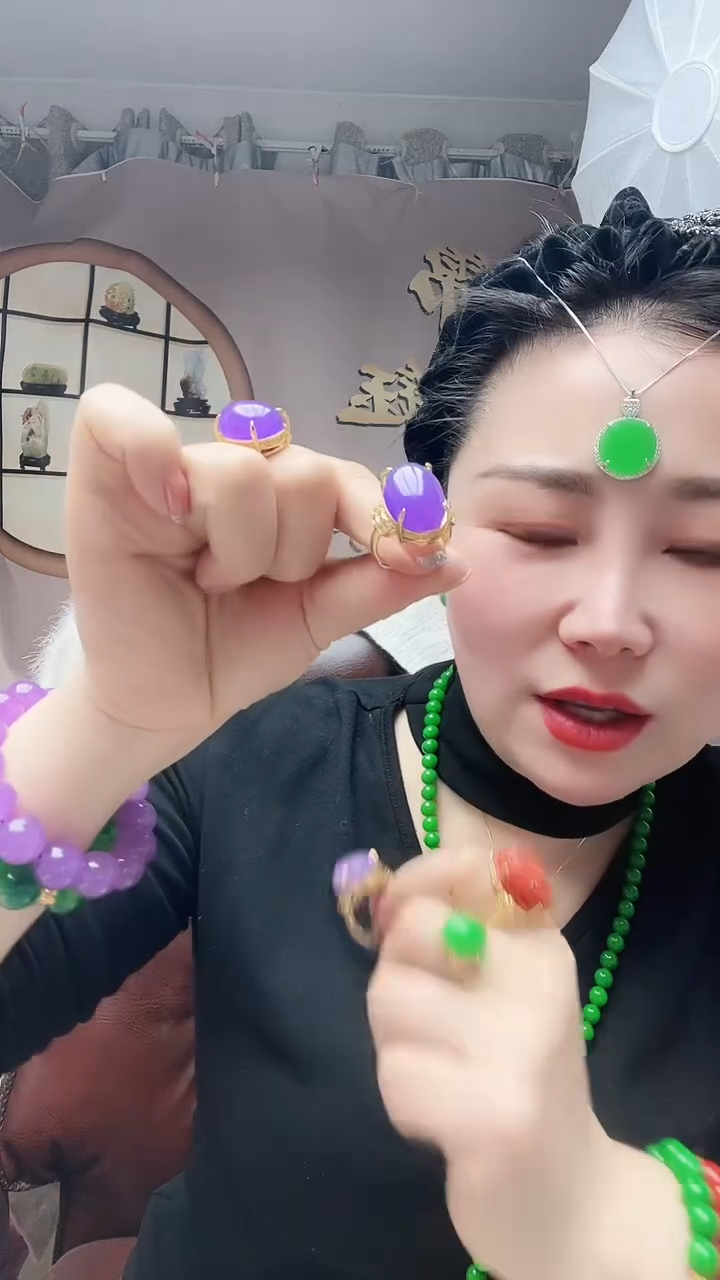 【闪购商品】翡翠戒指14K金镶嵌D5号