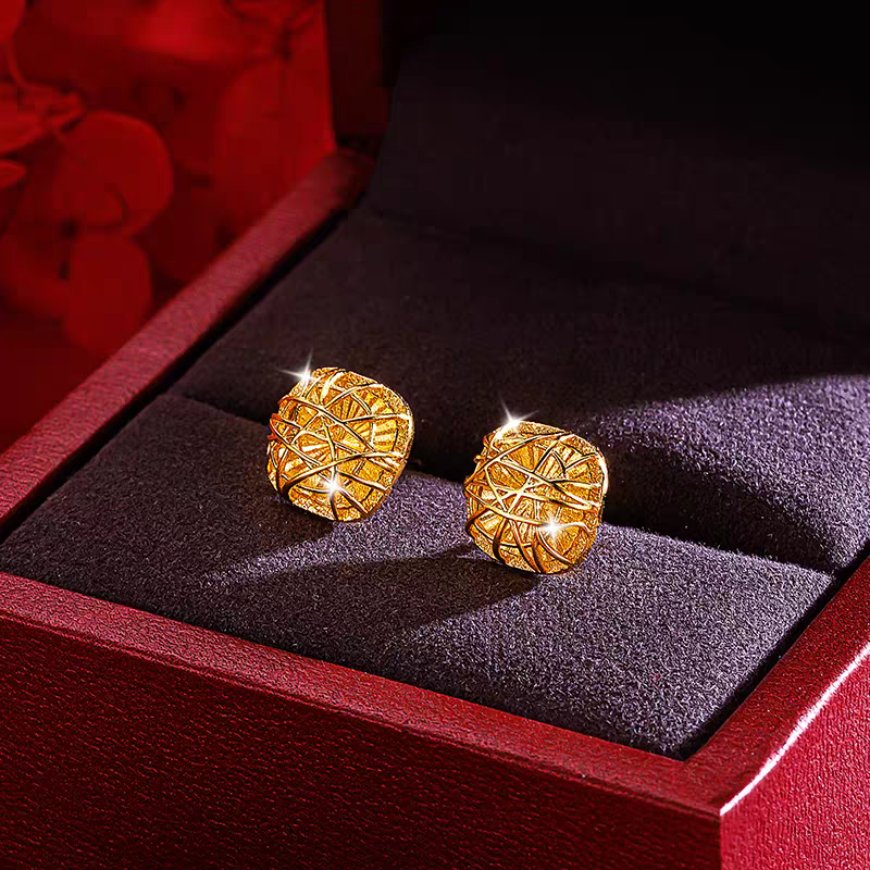 铜合金耳饰 小方糖耳钉素款精致女款清新