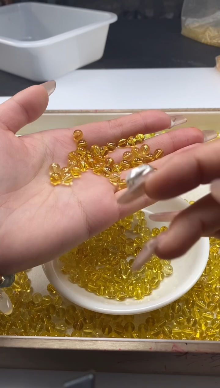 【闪购商品】水晶颈饰未镶嵌w127黄水晶6mm*30颗