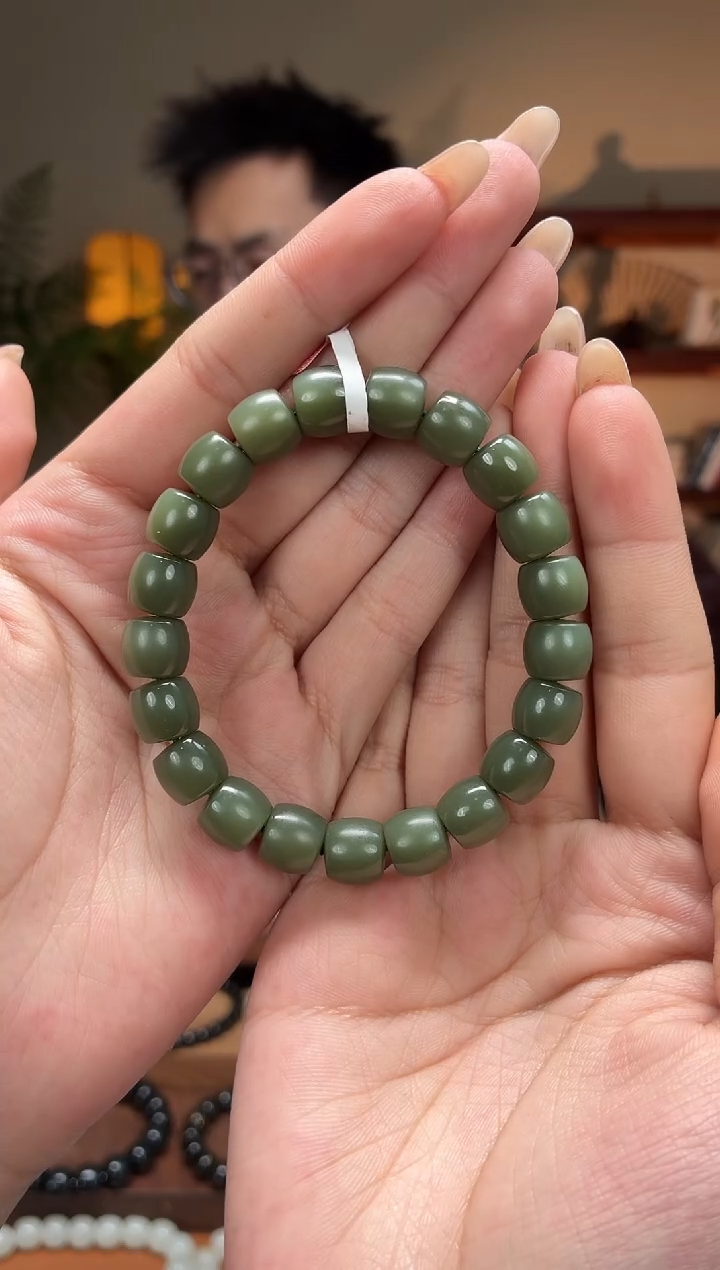 未镶嵌手串和田玉沙枣青9-10直