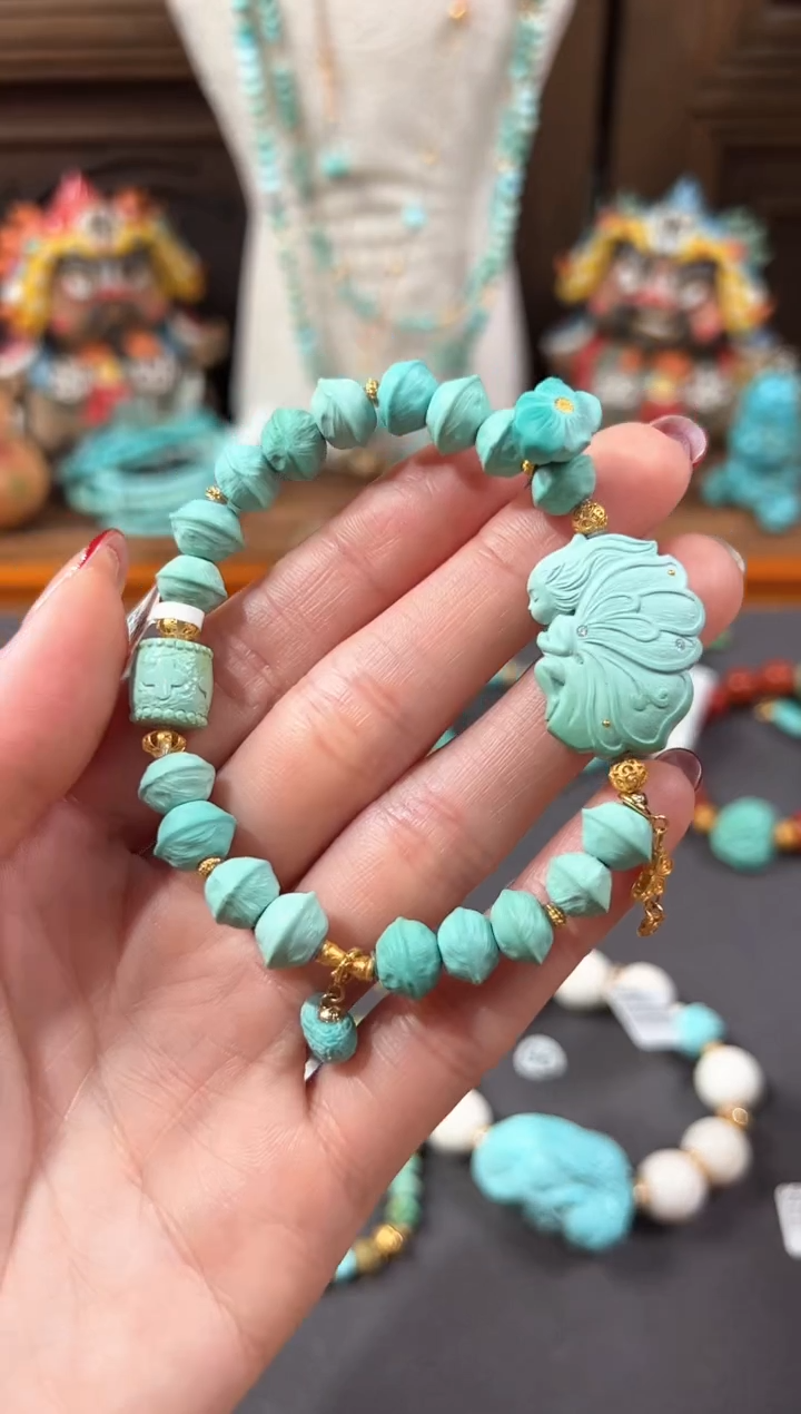 【闪购商品】绿松石手链18K金镶嵌绿松石手链