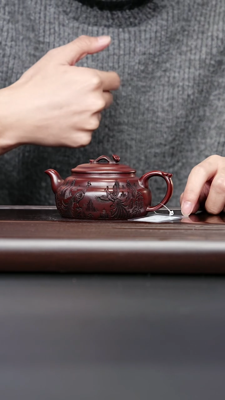 紫砂壶宜兴紫砂 如意上新桥 龙山古乌泥