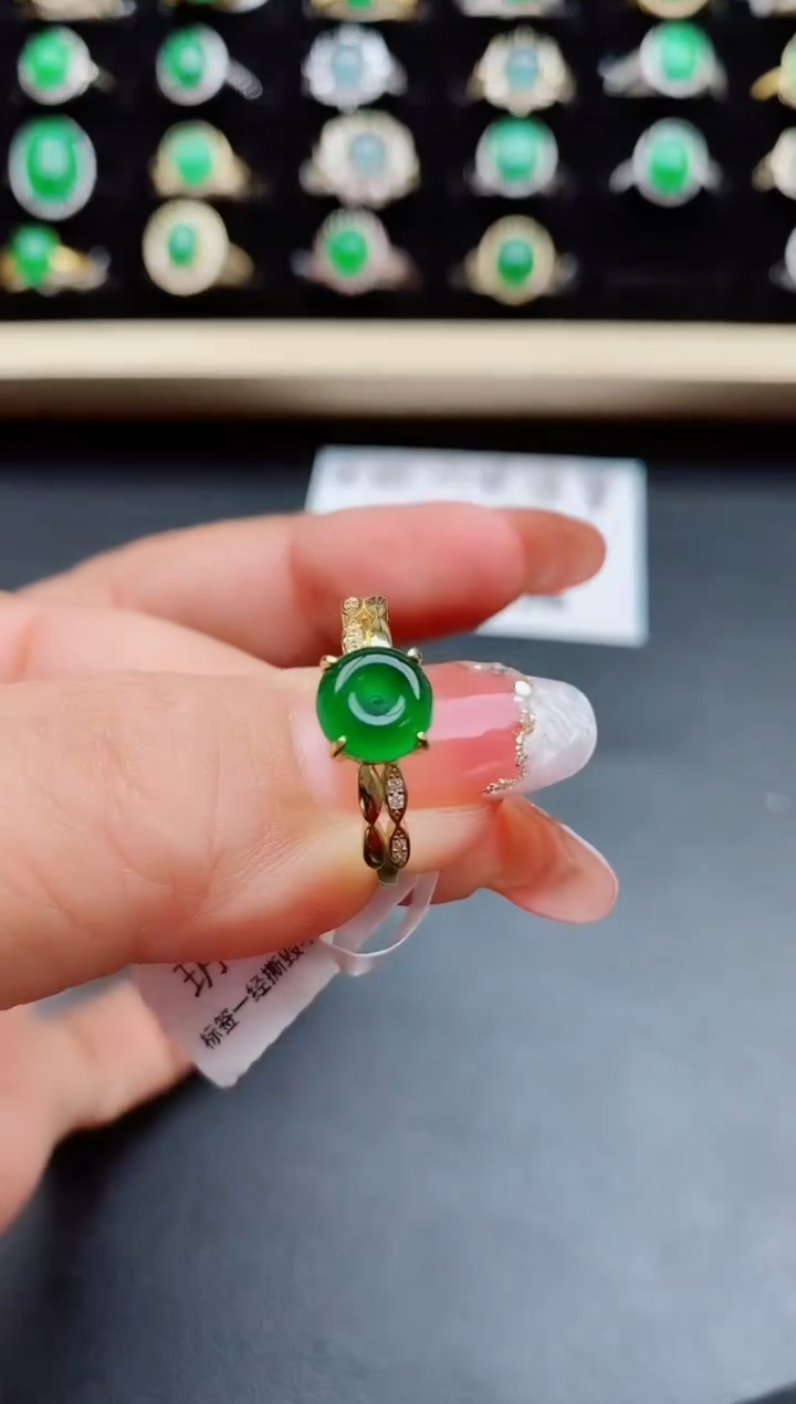 【闪购商品】翡翠戒指银S925镶嵌05800
