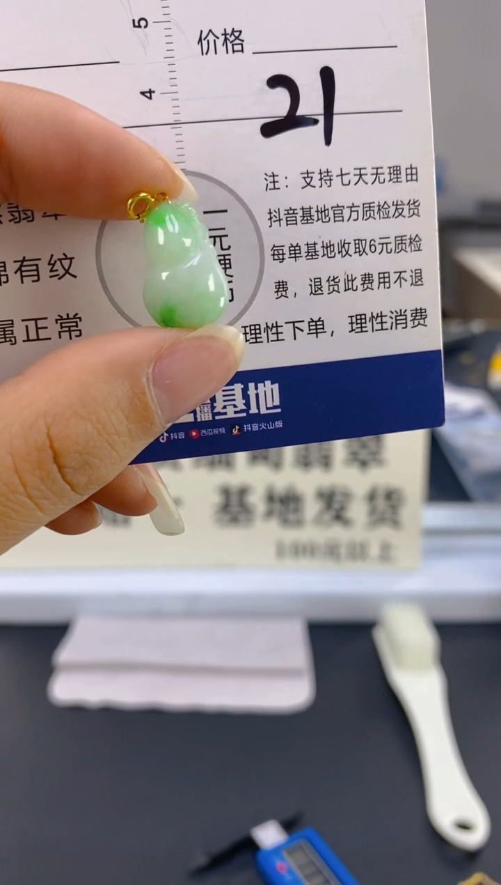 【闪购商品】翡翠颈饰18K金镶嵌天然A货翡翠21