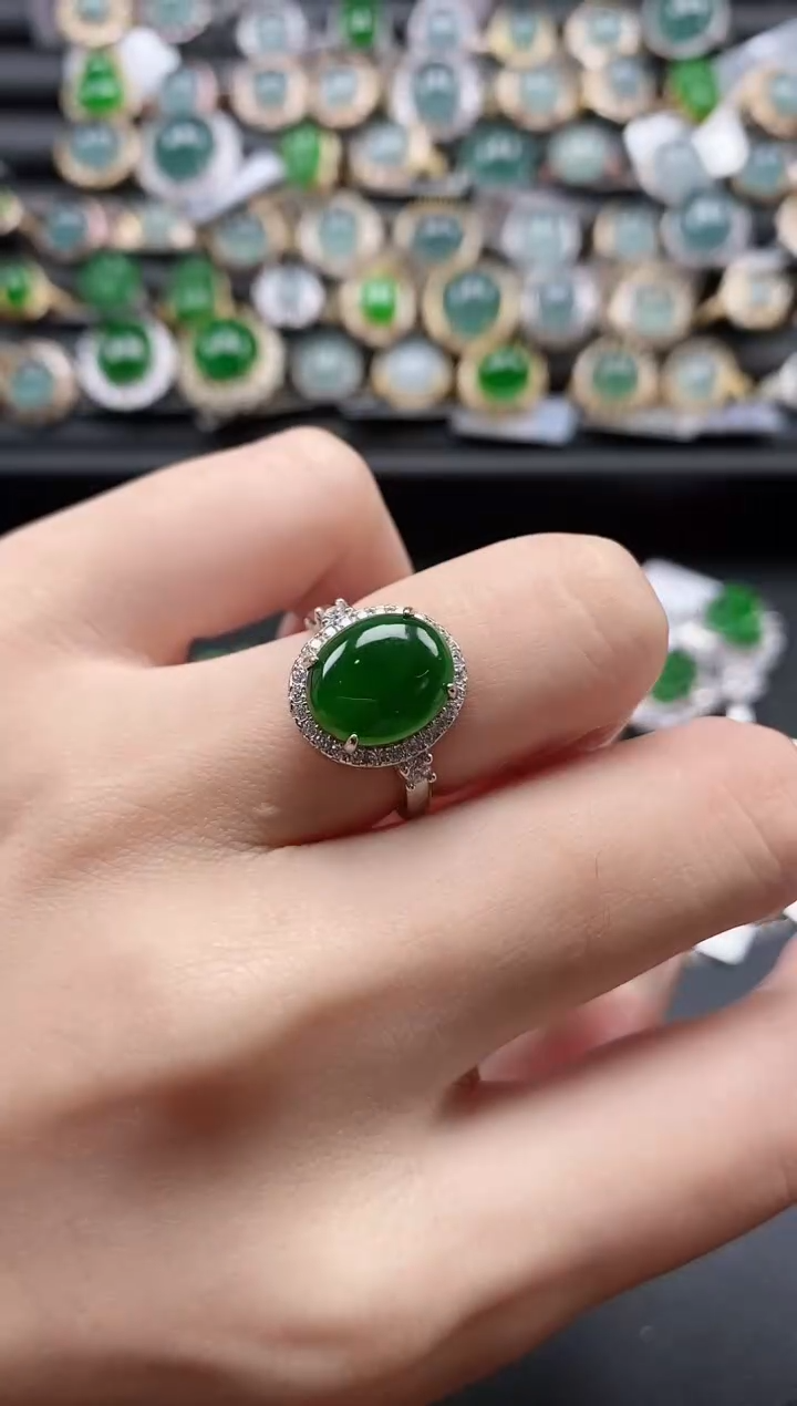 【闪购商品】翡翠戒指银S925镶嵌51151