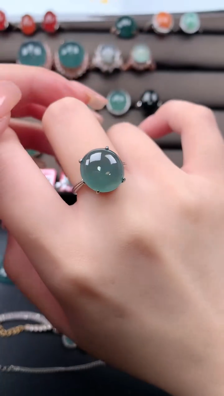 【闪购商品】翡翠戒指银S925镶嵌51214