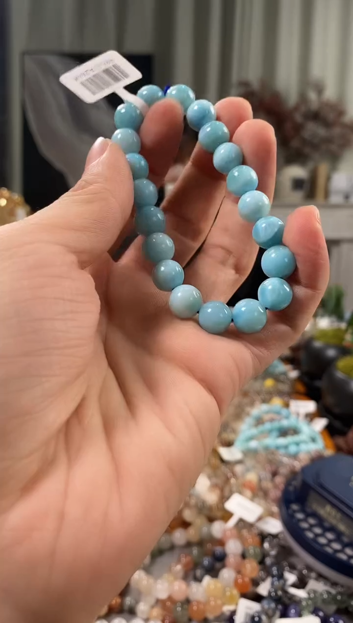 未镶嵌针钠钙石（海纹石）手链海文石