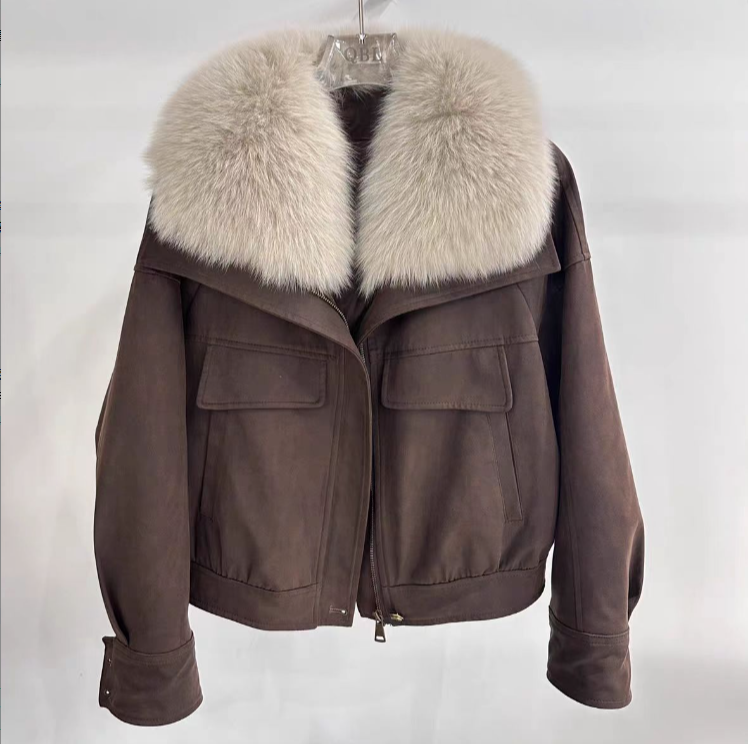 6680大毛领短款外套女2025冬季新款派克服年轻款爆款外套