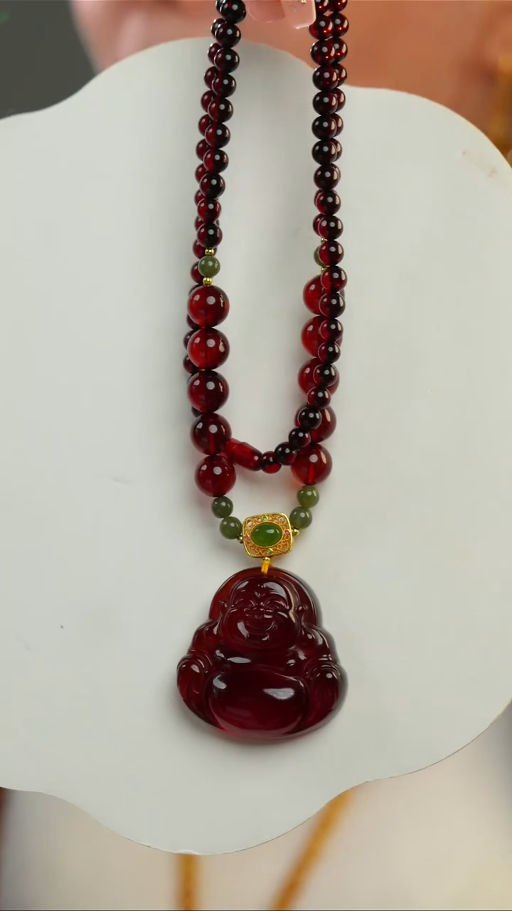 【闪购商品】血珀颈饰未镶嵌45*45mm血珀佛公吊坠项链