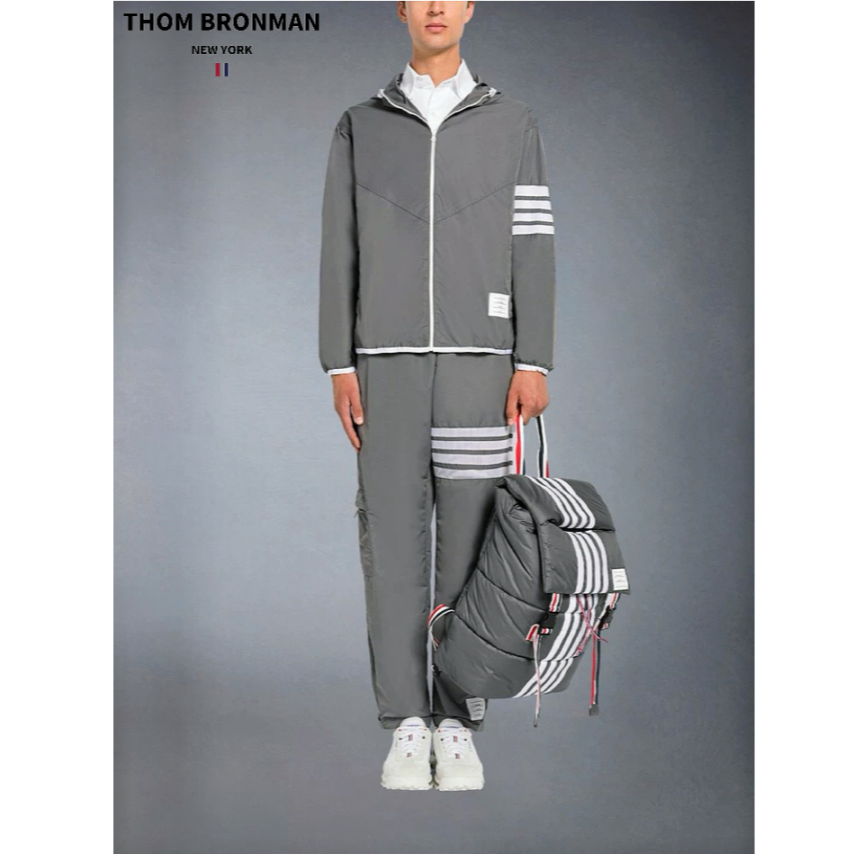 TB【官方正品】THOM BRONMAN汤姆布郎男士四条纹拉链连帽夹克薄外套