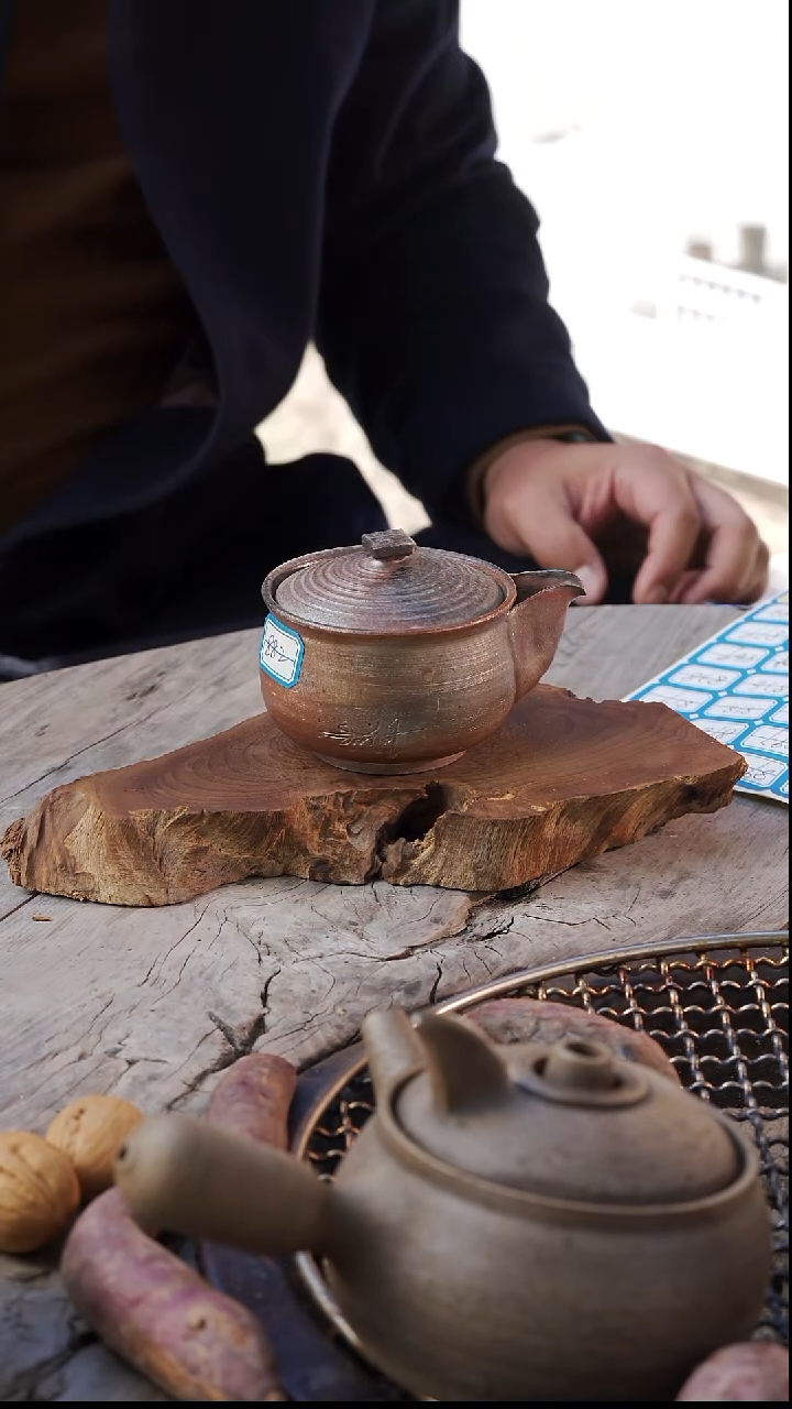 瓷片柴烧手工宝瓶882