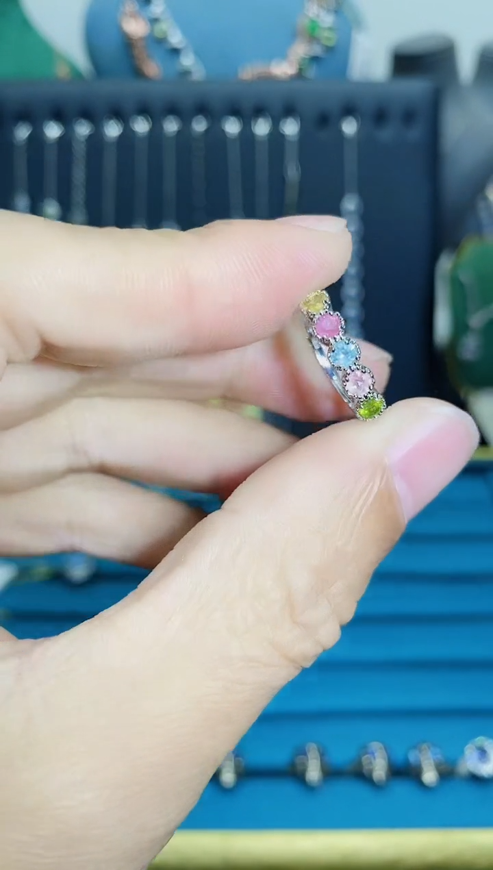 【闪购商品】碧玺戒指银S925镶嵌1121