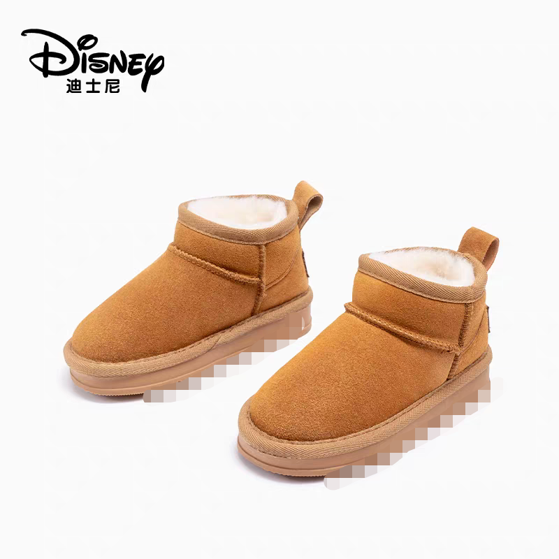 迪士尼真皮真毛时尚休闲百搭童款雪地棉