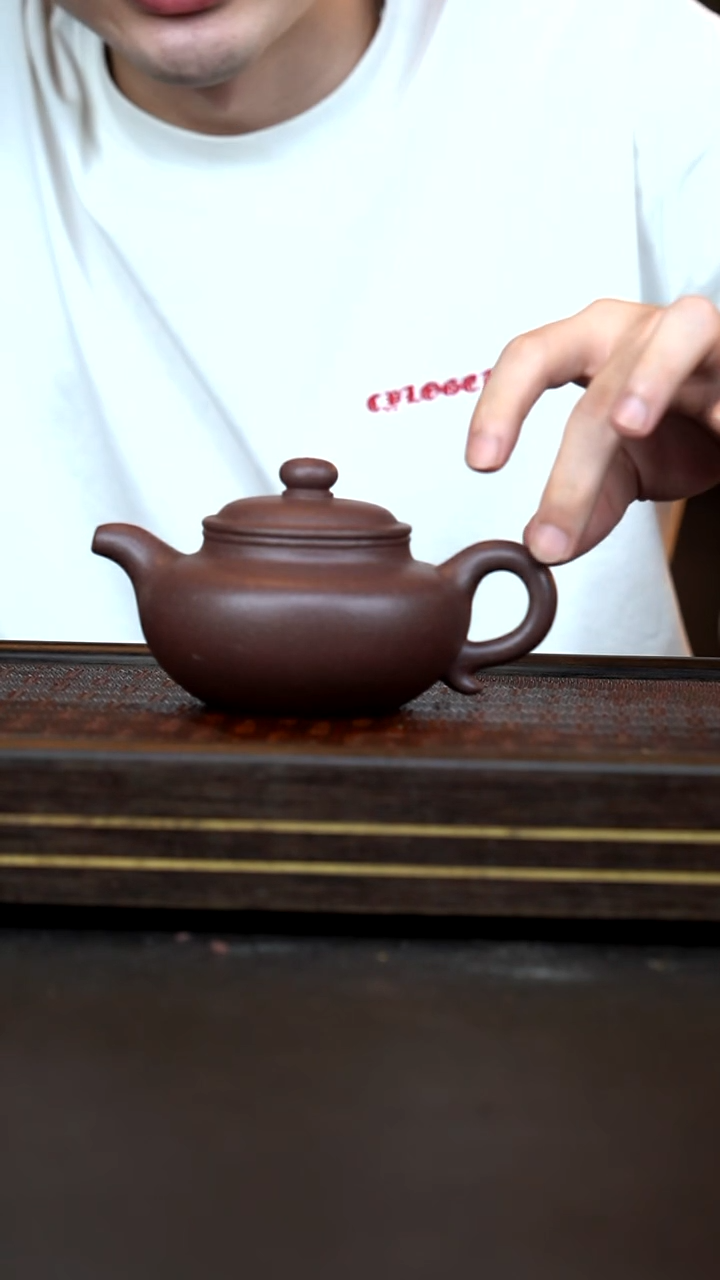 茶壶紫砂xj   底槽青    仿古   260cc